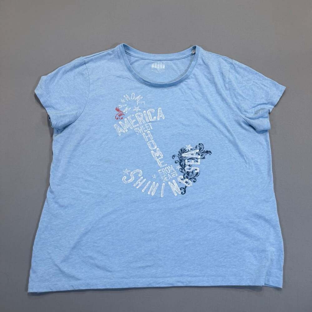 Old Navy America Sweet Home Graphic T-Shirt XL Light Blue